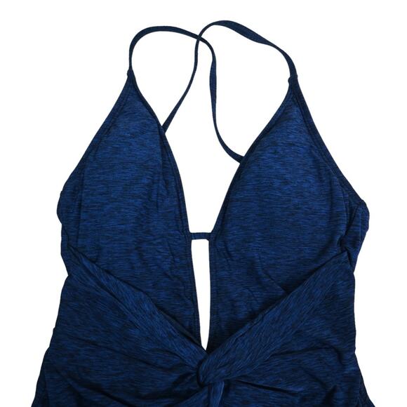 La Blanca Womens 6 Spruce It Up Twist One Piece Swimsuit Midnight Blue - Picture 4 of 11